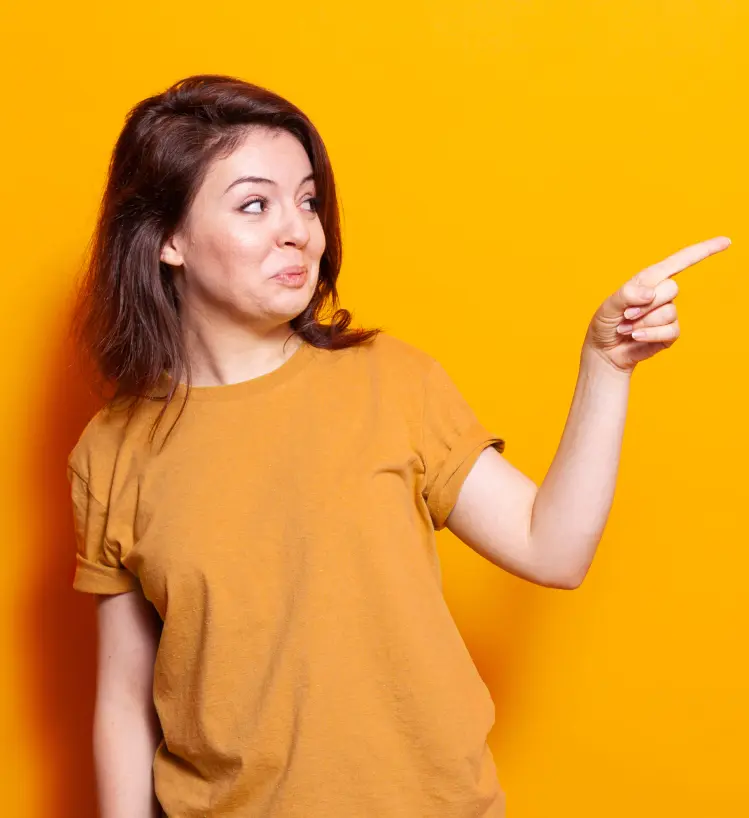 Person pointing towards AI driven digital marketing agency headline by DigitallySolve