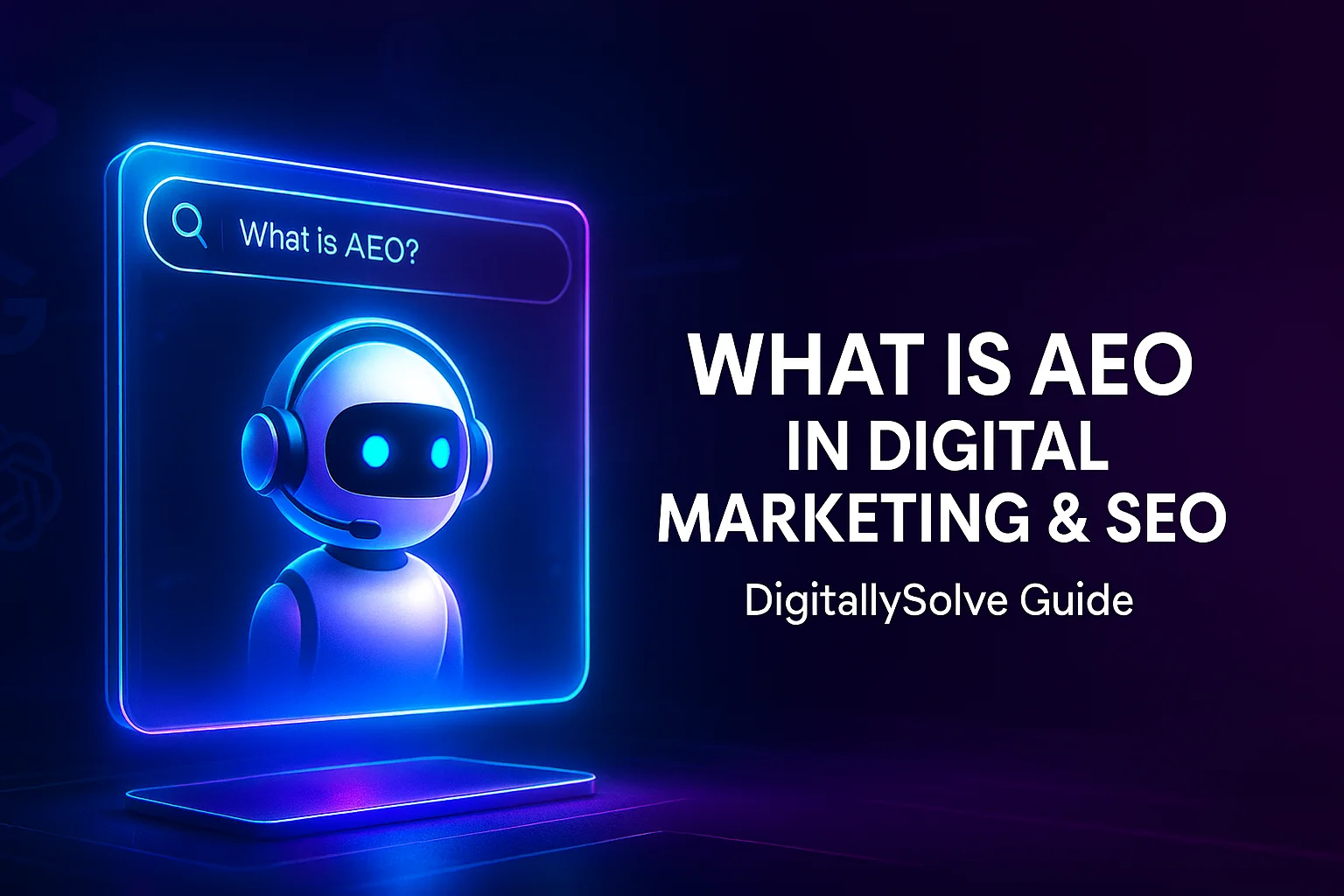 What is AEO in Digital Marketing & SEO – Answer Engine Optimization Guide by DigitallySolve.